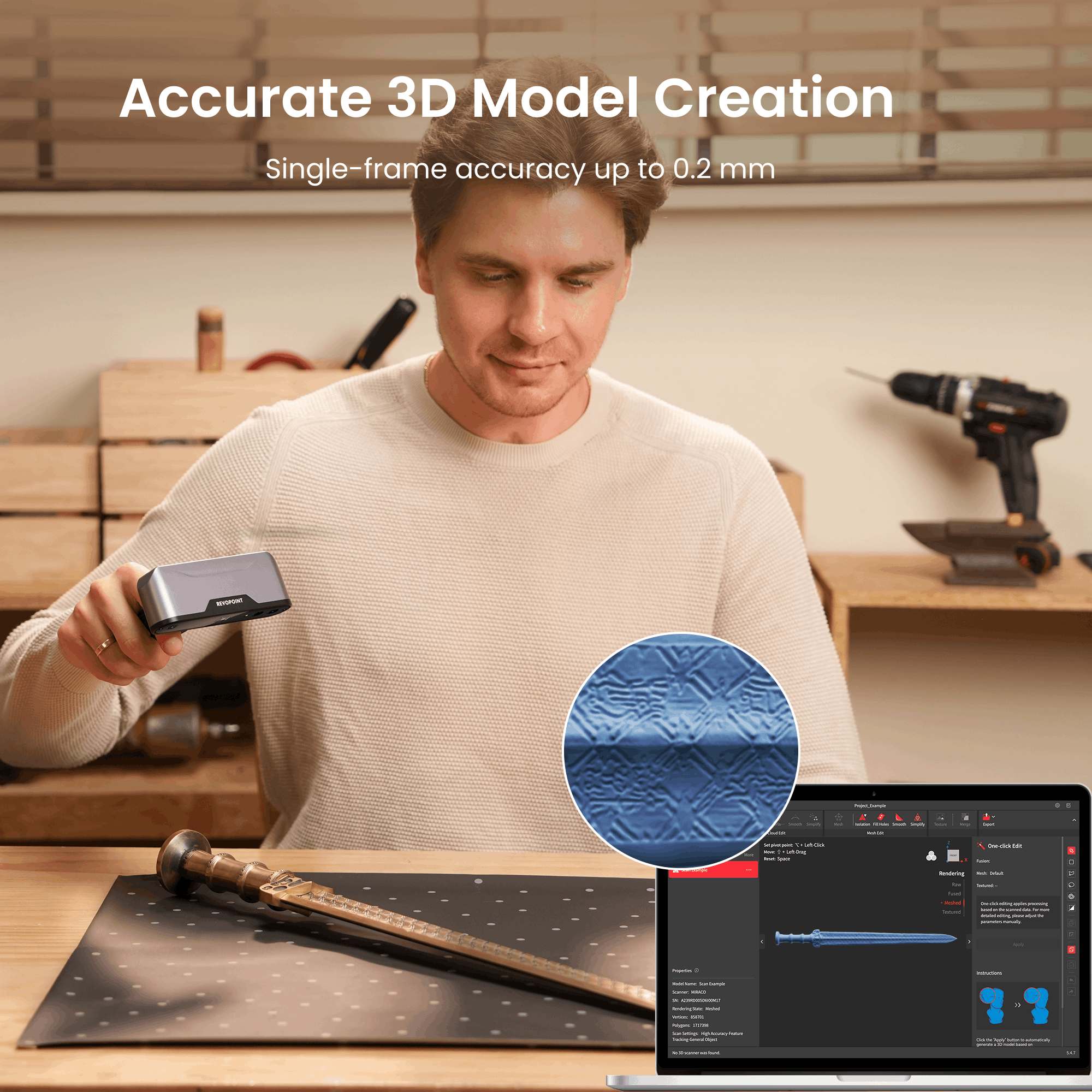 [Revopoint] INSPIRE: Affordable and Easy-to-Use 3D Scanner for 3D Printing