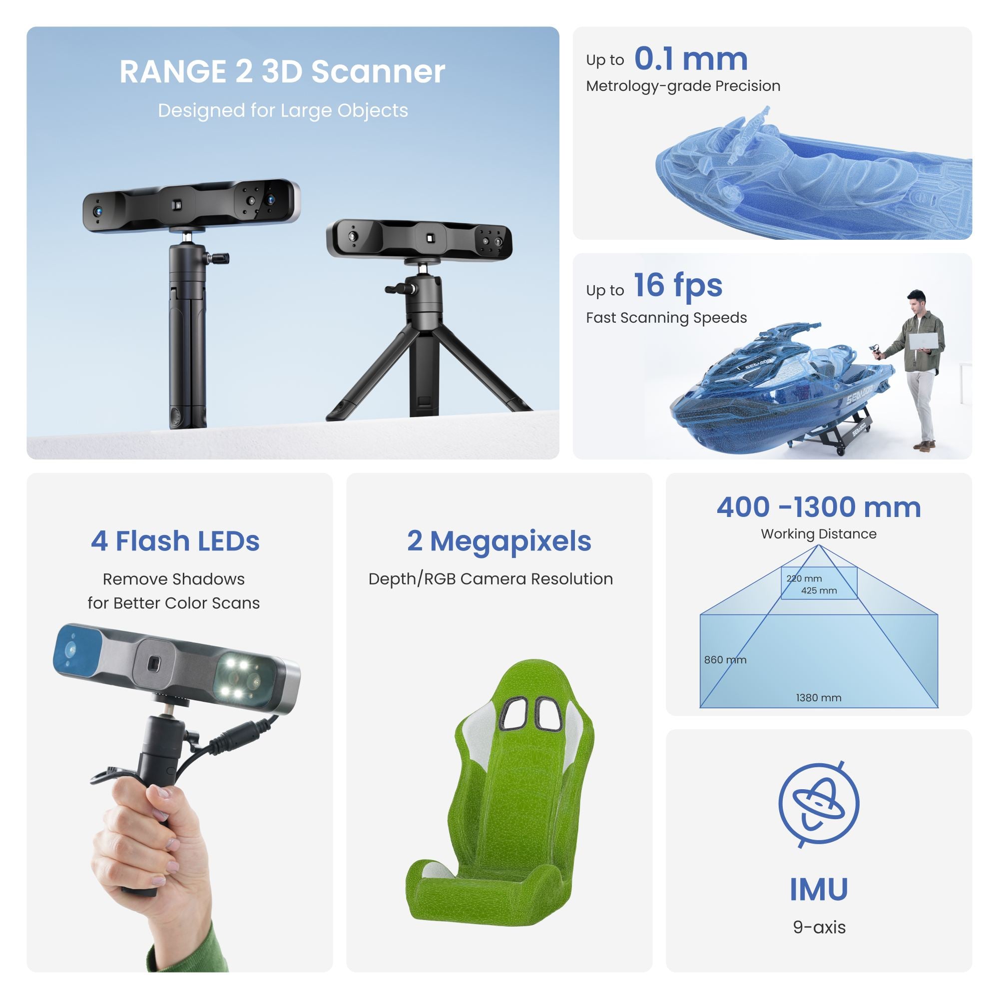 [Revopoint] RANGE 2 3D Scanner: High-Speed and Powerful Large Object 3D Scanning (6975577880284)